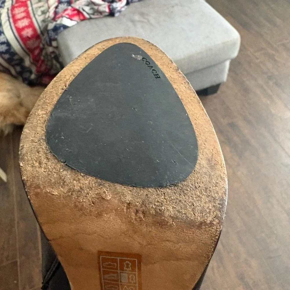 Coach Jade Black Tall leather boots with studded trim - Picture 13 of 14